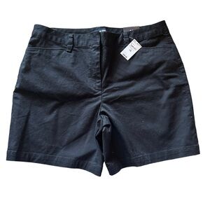Lands End Mid Rise Chino Shorts Black Size 14 NEW